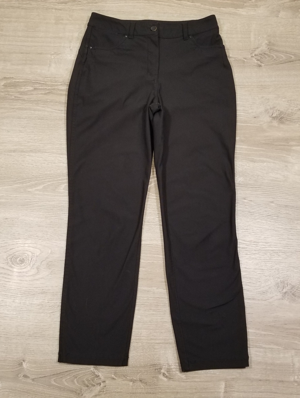Lululemon ABC Womens Pants Size 6 (28x26) Black Slim Fit Warpstreme Chino EUC